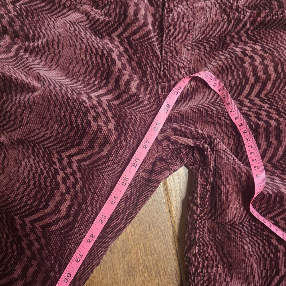 Pilcro Women’s Size 27 The Yaya Mid-Rise Crop Flare Corduroy Pants Geometric - Picture 11 of 12